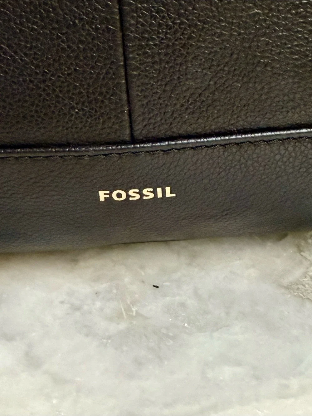 Fossil Elina Black Pebbled Leather Backpack Crossbody Satchel - VGUC